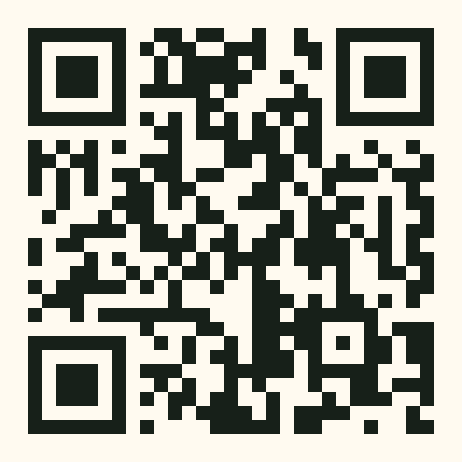 Kod QR prowadzący do strony about.szkolamistrzow.info